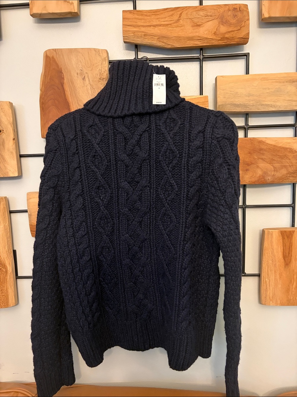 Banana Republic women’s Navy Cable‑Stitch Turtleneck Sweater
